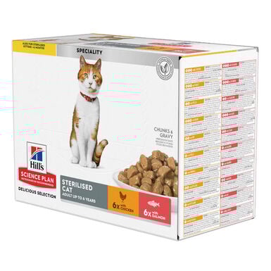 Hill's Science Plan Esterilizado Adulto Frango e Salmão em Molho para Gatos