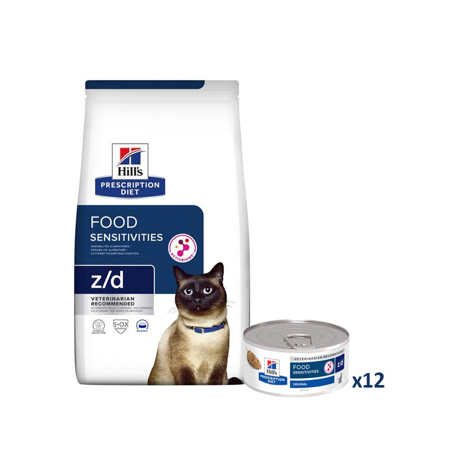 6 kg + 12 latas x 156 g Hill's Prescription Diet Food Sensitives pack para gatos, , large Imagem n&uacute;mero 1