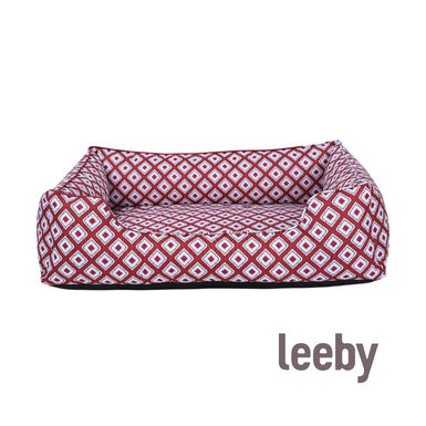 Leeby cama vermelha impermeável para cães