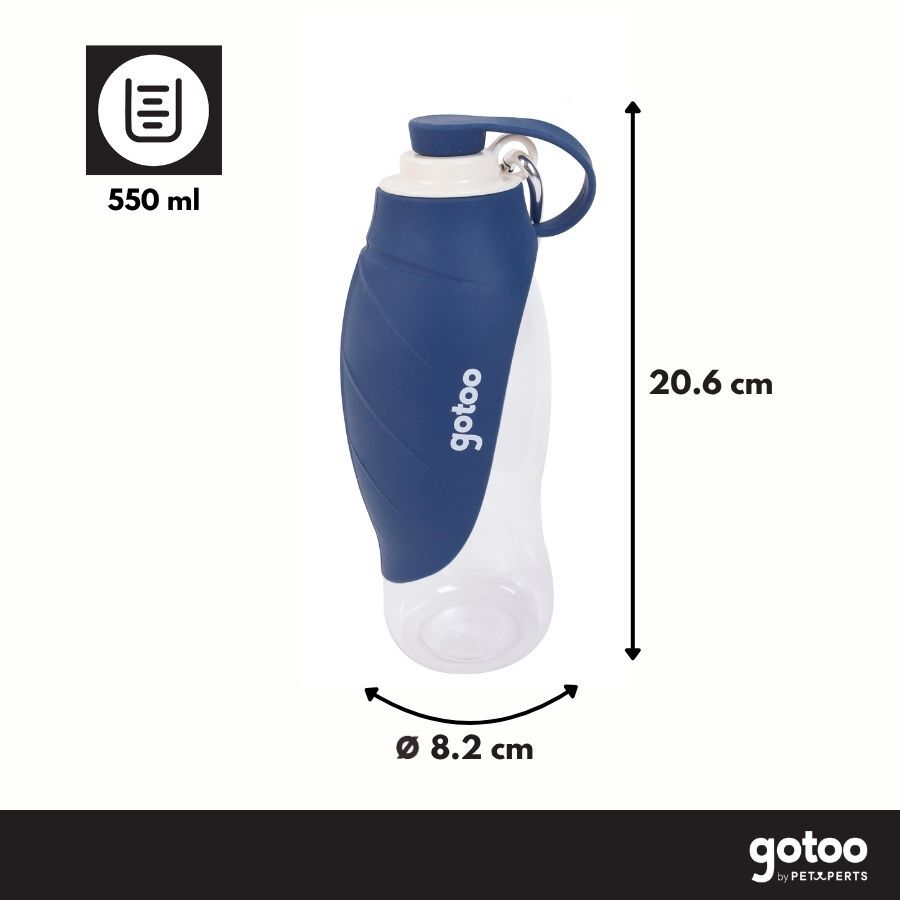 Gotoo Garrafa Bebedouro Port&aacute;til em Silicone Azul para c&atilde;es e gatos, , large Imagem n&uacute;mero 4