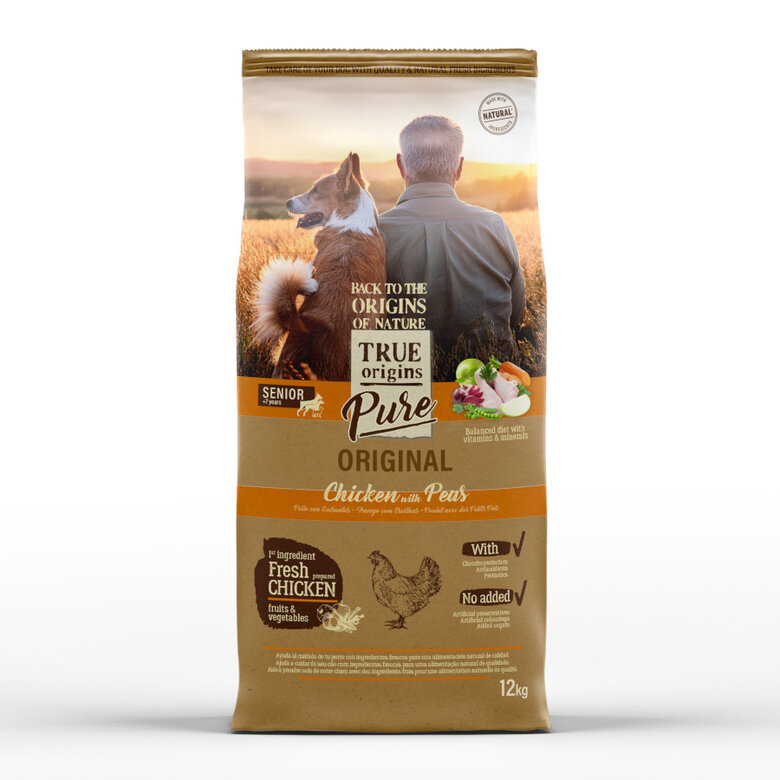 12 kg True Origins Pure Senior Frango com Ervilhas Ração para cães,  Imagem número 1 12 kg True Origins Pure Senior Frango com Ervilhas Ração para cães, , large Imagem número 1