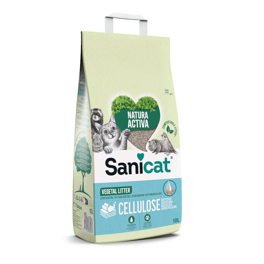 10 L Sanicat Recycled Cellulose Substrato Natural para gatos, , large Imagem n&uacute;mero 1