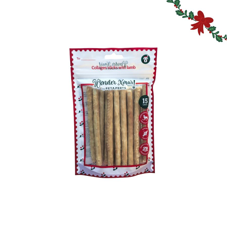 1 pack x 15 uns. Wonder Christmas Palitos de Colag&eacute;nio com Borrego Snacks para C&atilde;es, , large Imagem n&uacute;mero 5