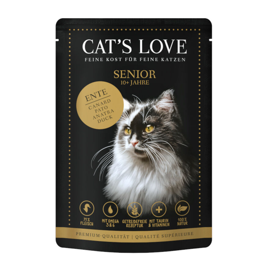 85 g Cat&rsquo;s Love Senior Pato em Gelatina saquetas para gatos, , large Imagem n&uacute;mero 1