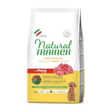 Natural Trainer Adult Mini Terneira ração para cães