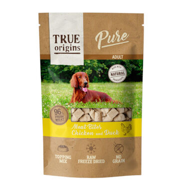True Origins Snacks Pure Adult Freeze Dried Frango e Pato para cães