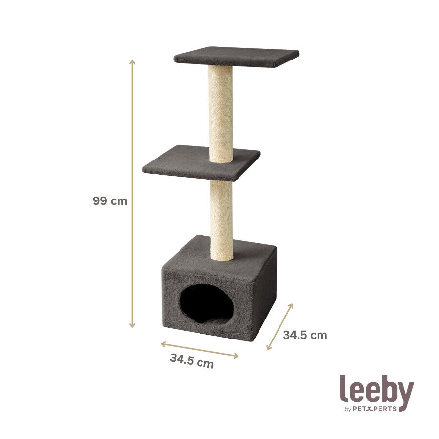 Leeby Colette torre arranhadora com cama nido cinzenta para gatos, , large Imagem n&uacute;mero 4