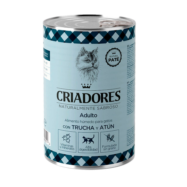 400 g Criadores Adulto con Truta e Atum lata para gatos,  Imagem número 1 400 g Criadores Adulto con Truta e Atum lata para gatos, , large Imagem número 1