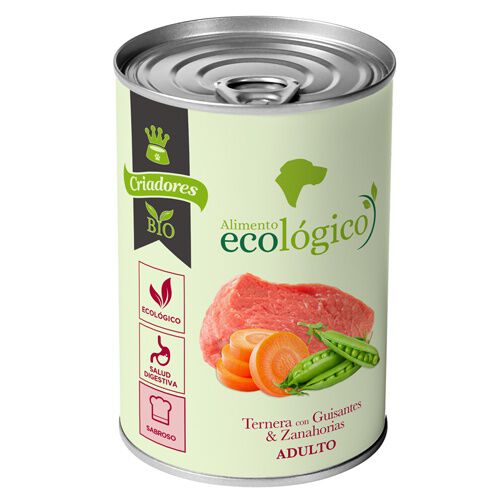 Criadores Ecol&oacute;gico H&uacute;medo perro ternera-guisantes Imagem n&uacute;mero 1