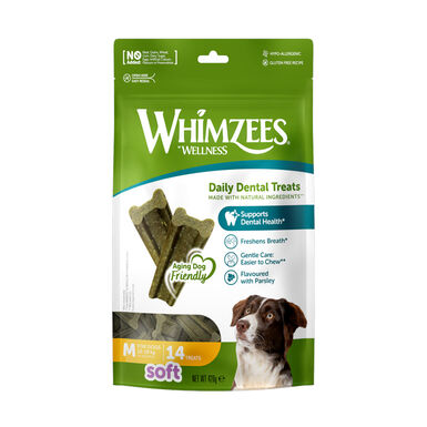 Whimzees Dental Snacks Soft Value Bags M para cães