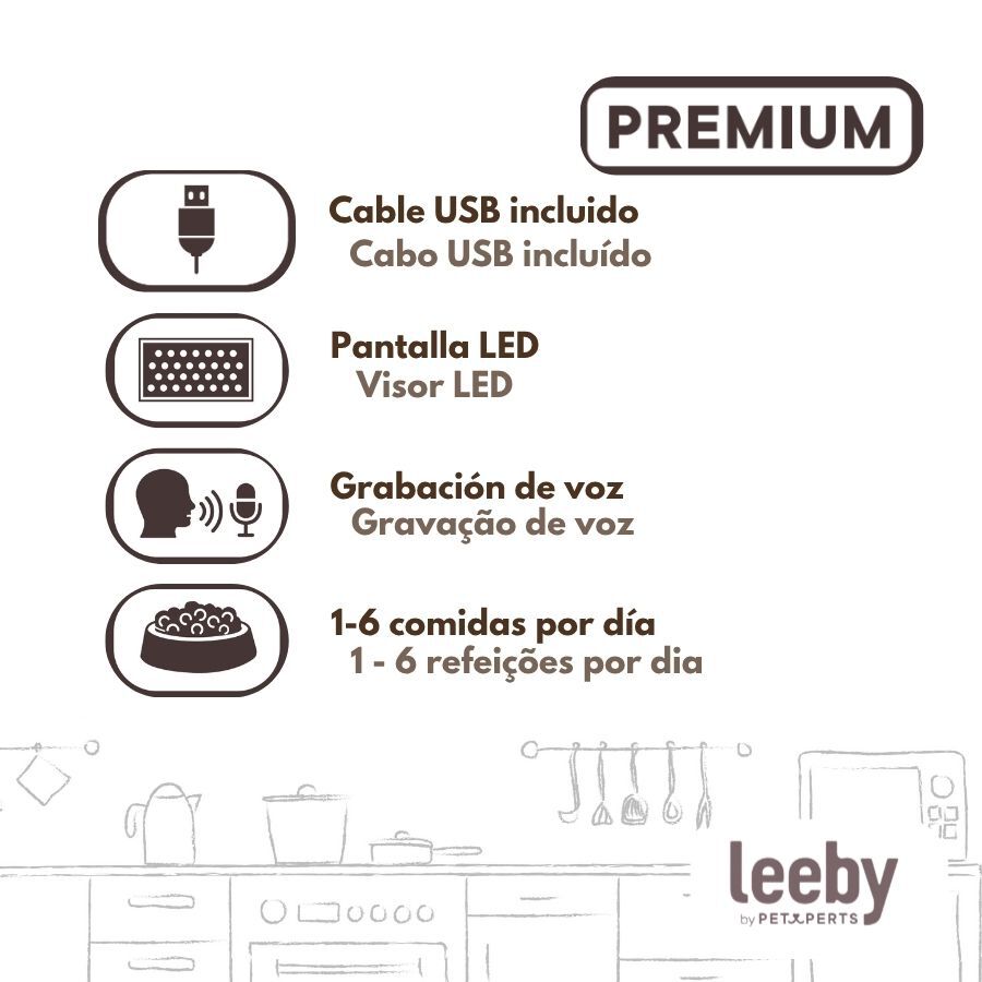 Leeby Comedouro Autom&aacute;tico Program&aacute;vel Circular para c&atilde;es e gatos, , large Imagem n&uacute;mero 5