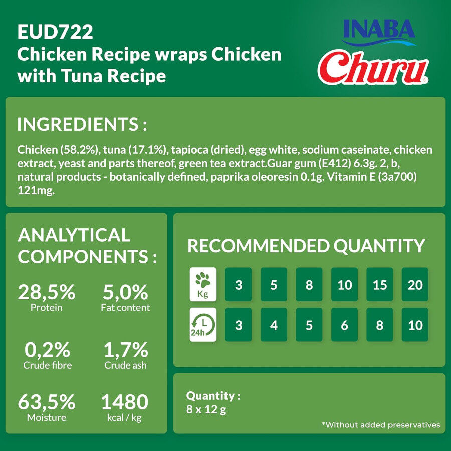 8 saquetas x 12 g Churu Snacks Bites de Frango com Atum para c&atilde;es, , large Imagem n&uacute;mero 7