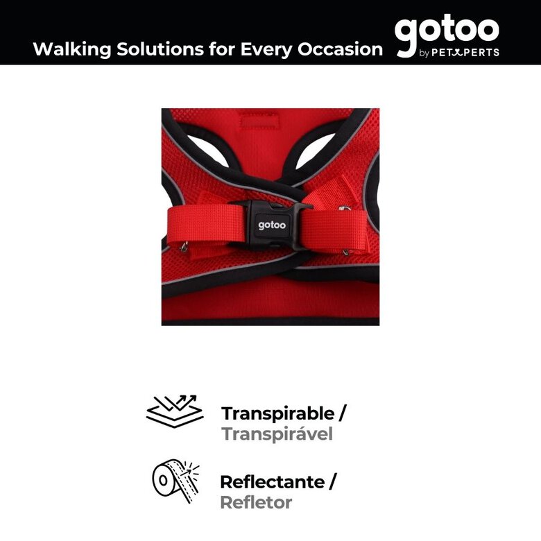 Gotoo Peitoral mesh vermelho refletor para cães,  Imagem número 4 Gotoo Peitoral mesh vermelho refletor para cães, , large Imagem número 4