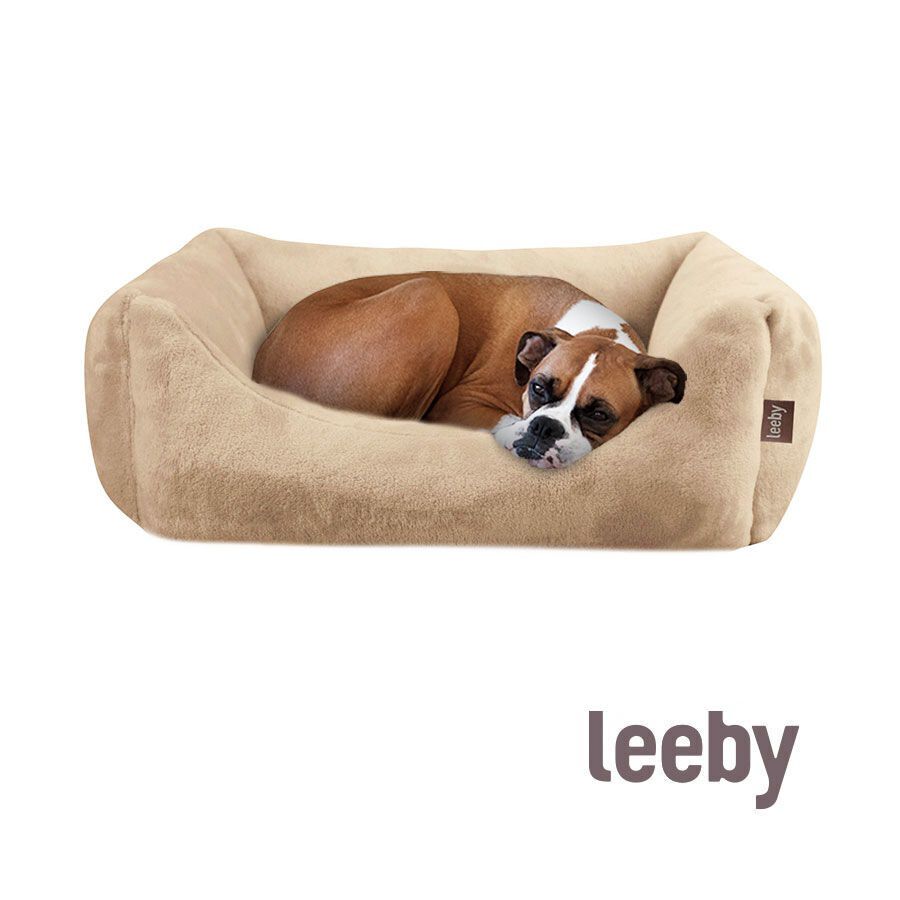 Leeby Cama com almofada amov&iacute;vel bege para c&atilde;es, , large Imagem n&uacute;mero 2