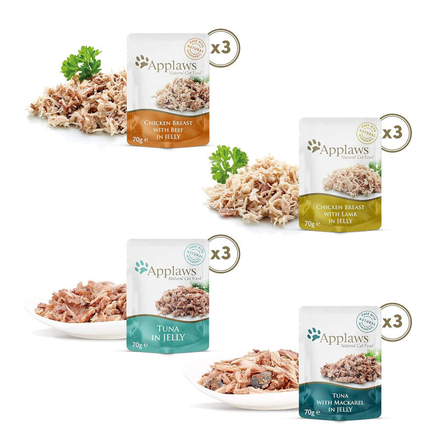 12 saquetas x 70 g Applaws Selection Mix em Gelatina saqueta para gatos - Multipack, , large Imagem n&uacute;mero 2