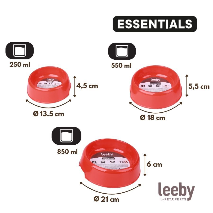 Leeby Comedouro de Pl&aacute;stico Vermelho para c&atilde;es e gatos, , large Imagem n&uacute;mero 4