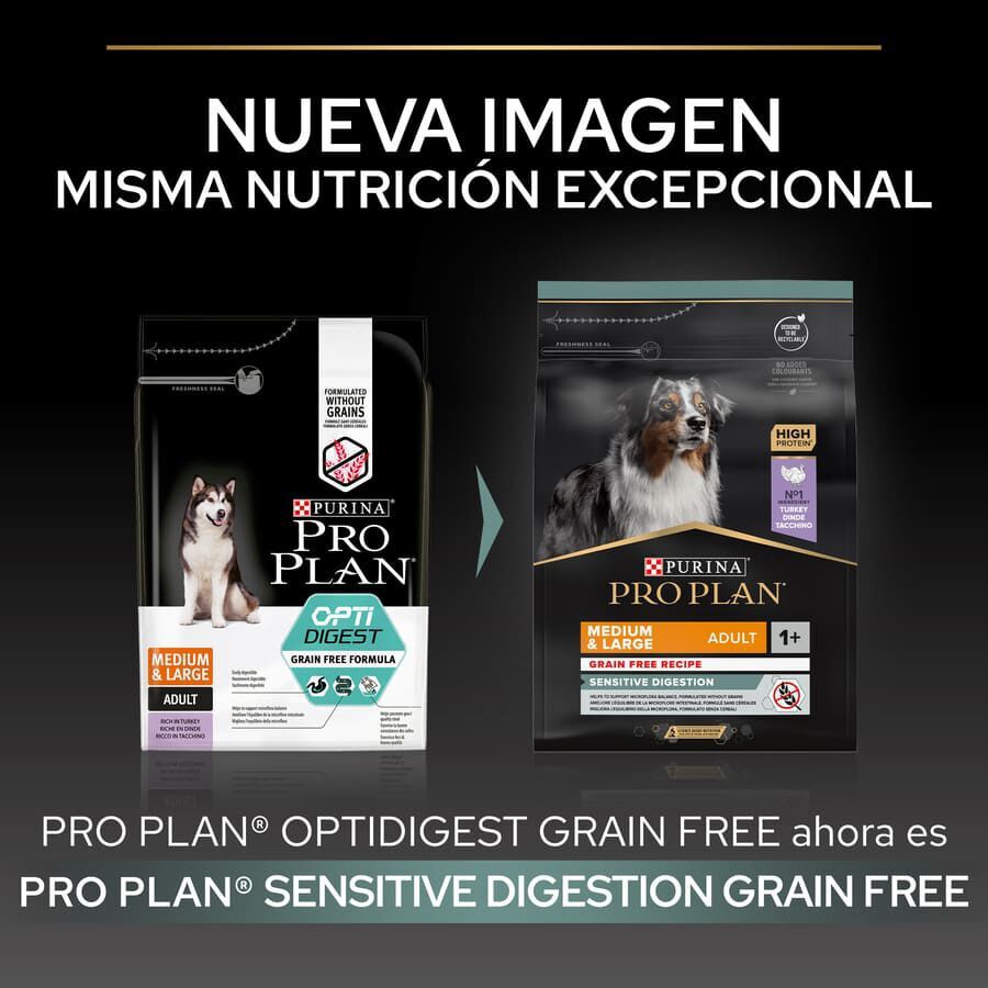 12 kg Pro Plan Sensitive Digestion Medium & Large Ra&ccedil;&atilde;o de peru para c&atilde;es, , large Imagem n&uacute;mero 2