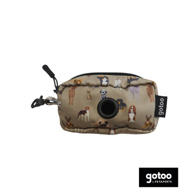 Gotoo Porta-sacos estampado castanho para cães