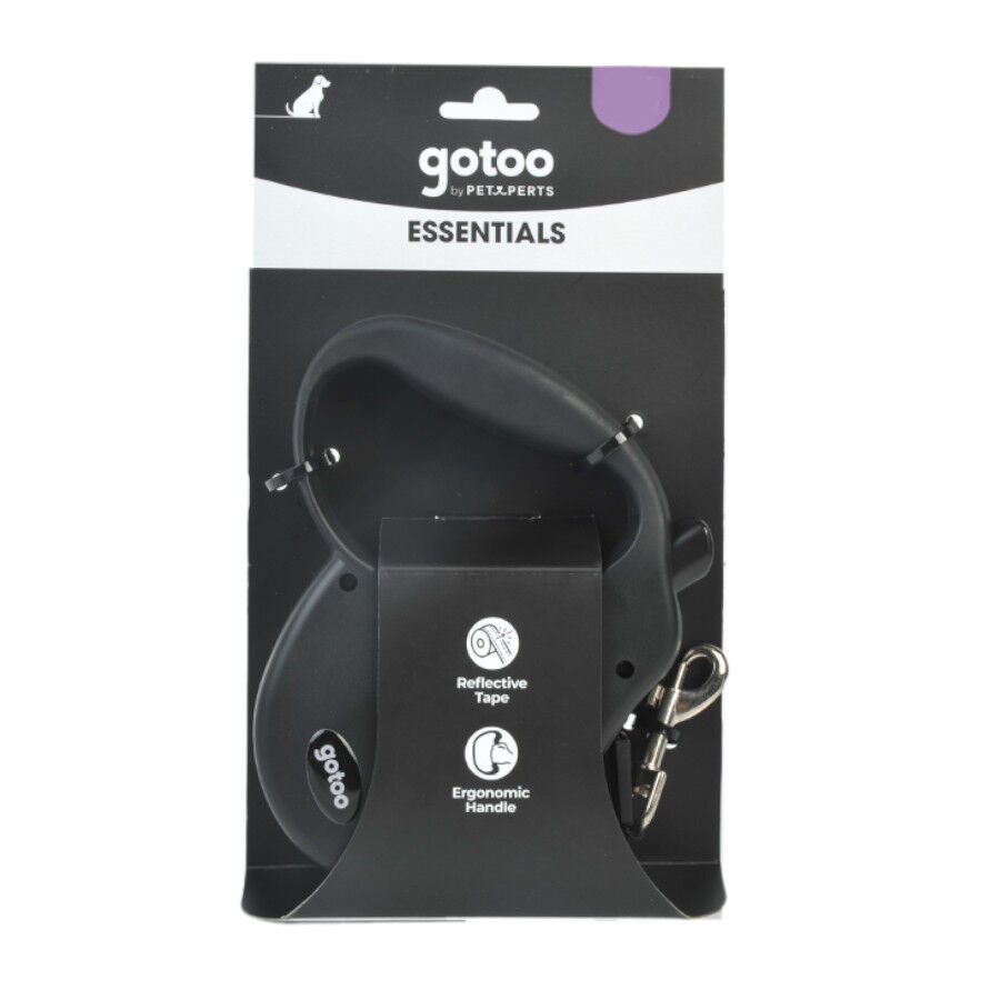 Gotoo Trela extens&iacute;vel preta para c&atilde;es, , large Imagem n&uacute;mero 6