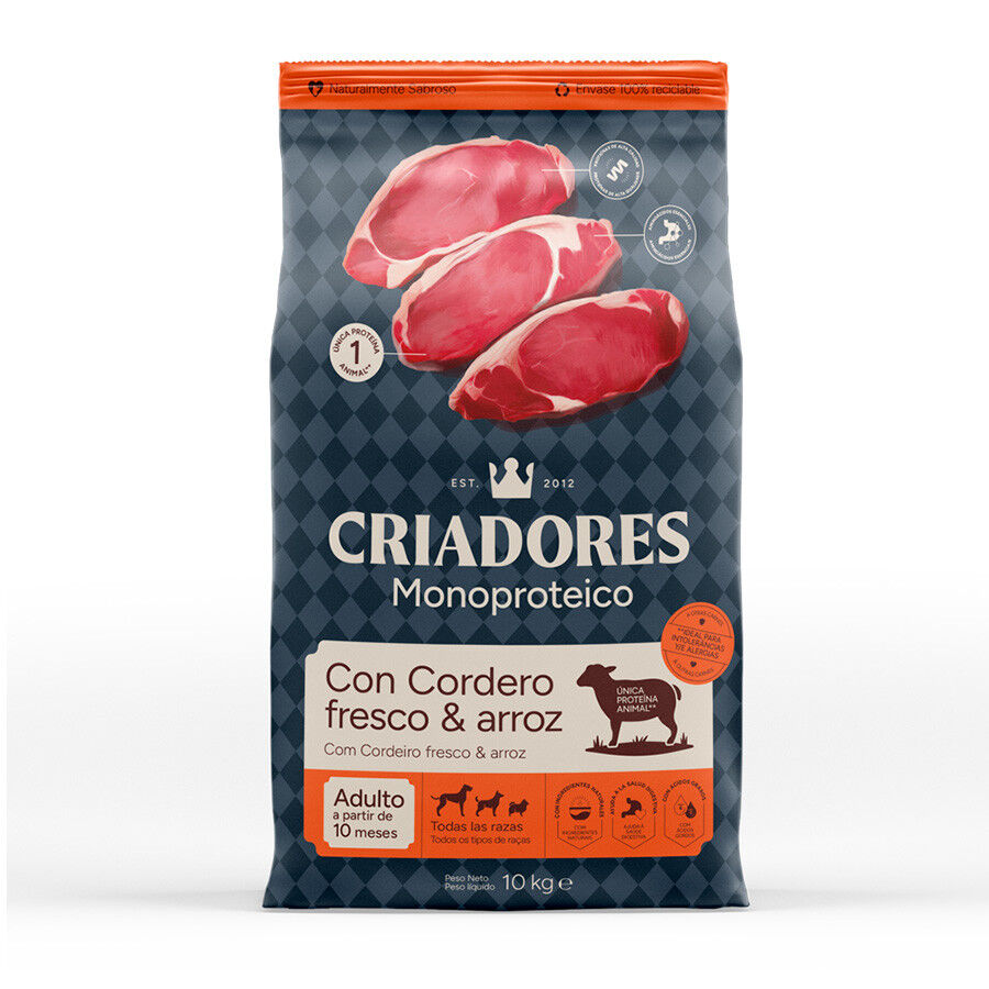 10 kg Criadores Monoproteico Adulto Ra&ccedil;&atilde;o de cordeiro para c&atilde;es, , large Imagem n&uacute;mero 1