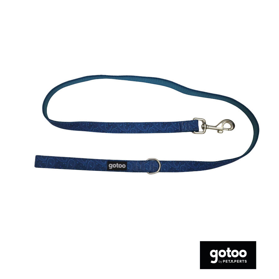 Gotoo Correa estampada caxemira cl&aacute;sica azul para perros, , large Imagem n&uacute;mero 2