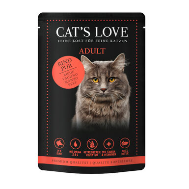 Cat's Love Adult Carne de Vaca em Gelatina saquetas para gatos