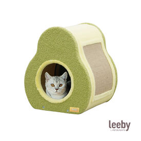 Leeby Alphonse cama nido com arranhador em forma de abacate para gatos