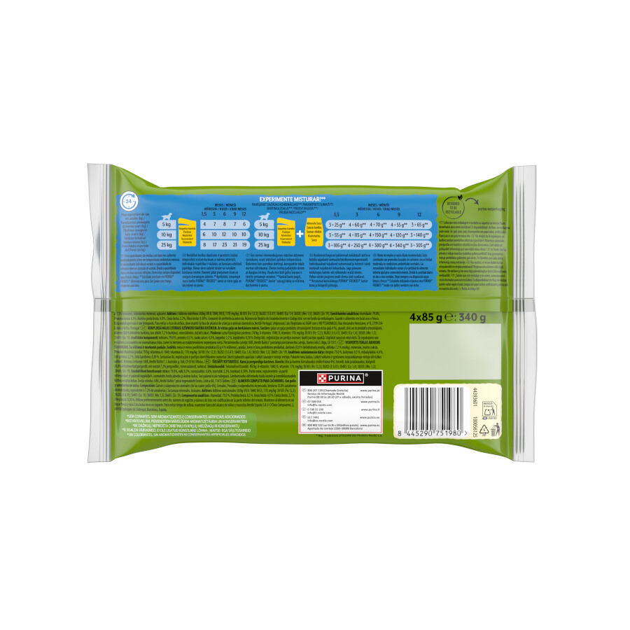 4 saquetas x 85 g Purina Friskies Comida Humida para c&atilde;es j&oacute;vens, con frango e cenoura, , large Imagem n&uacute;mero 2