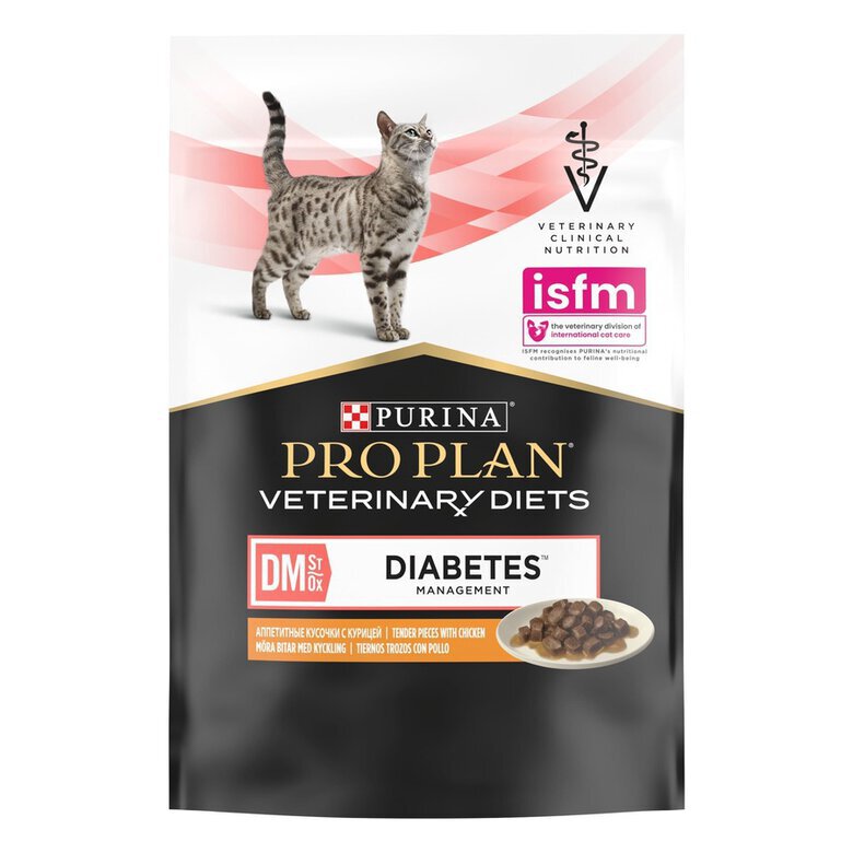 10 saquetas x 85 g Pro Plan Veterinary Diets DM saquetas para gatos ,  Imagem número 2 10 saquetas x 85 g Pro Plan Veterinary Diets DM saquetas para gatos , , large Imagem número 2
