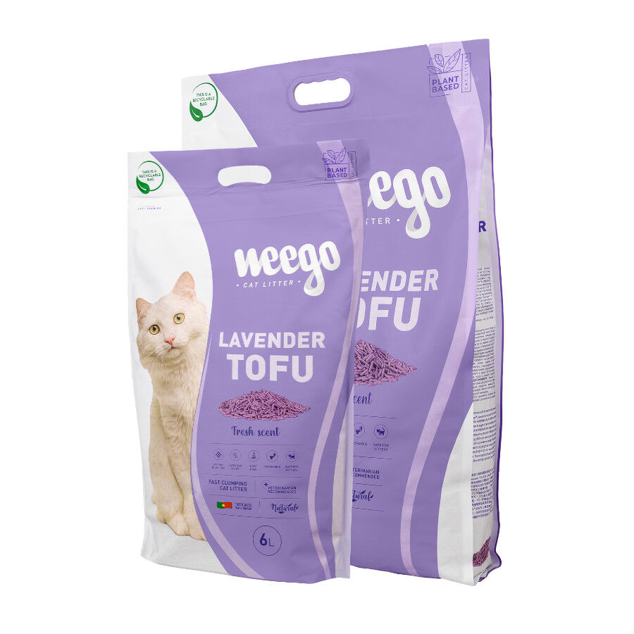 6 L Weego Lavender Tofu Arena aglomerante para gatos, , large Imagem n&uacute;mero 2