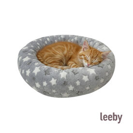 Leeby Cama donut estrela cinzenta para gatos