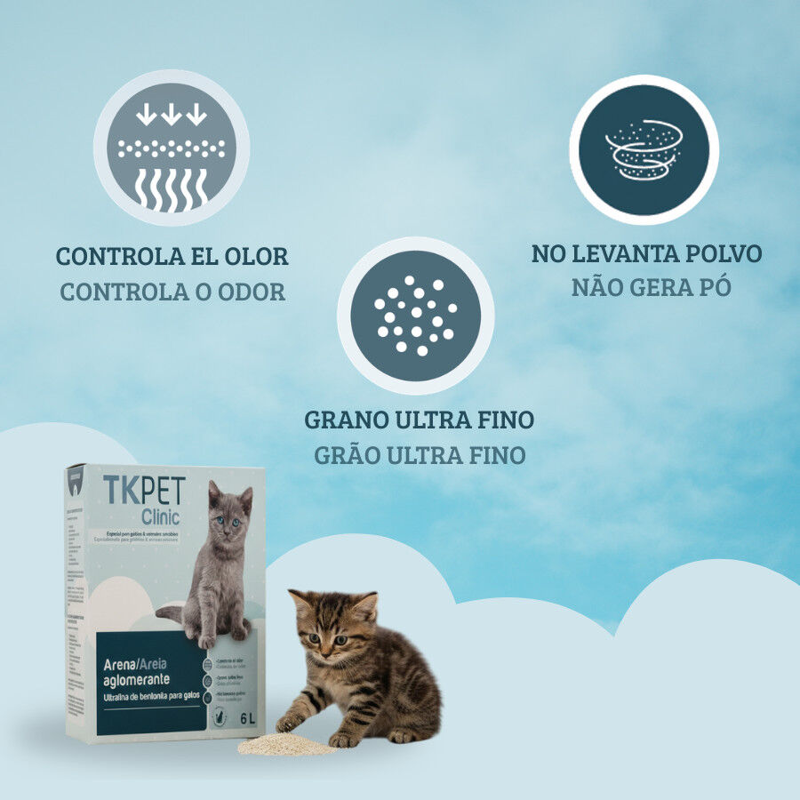 6 L TK-Pet Clinic Areia Ultrafina para gatos, , large Imagem n&uacute;mero 3