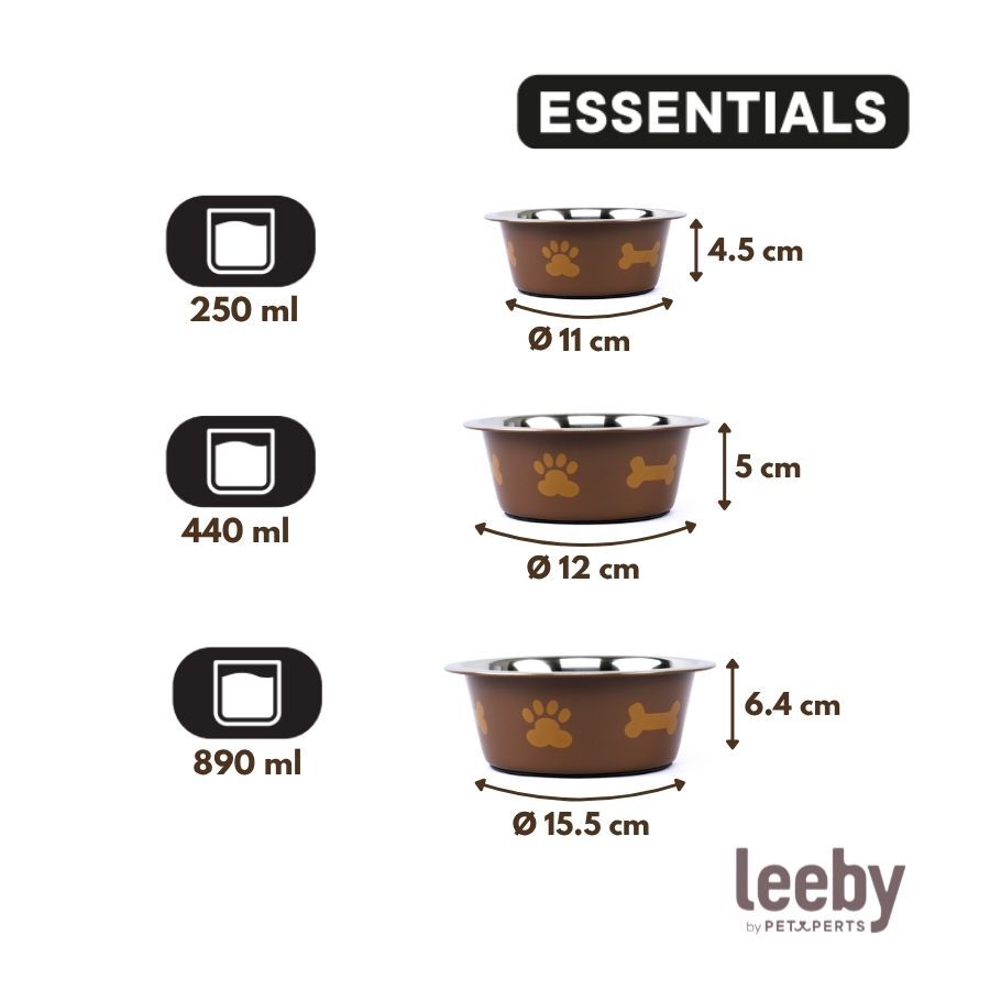 Leeby Comedouro em A&ccedil;o Inoxid&aacute;vel Estampado com Pegadas para c&atilde;es, , large Imagem n&uacute;mero 4