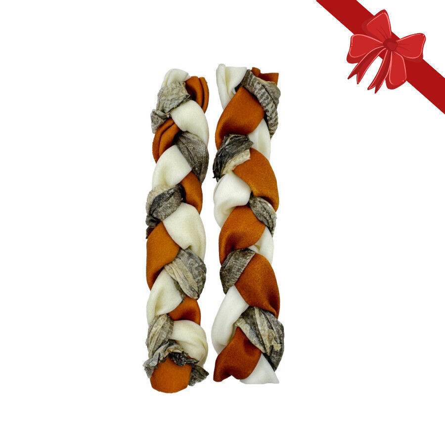 2 sticks Wonder Christmas Snacks de Pele de Peixe para c&atilde;es, , large Imagem n&uacute;mero 1