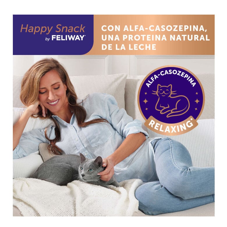 6 saquetas x 10 g Feliway Saquetas Happy Snack Calmante de Frango para gatos,  Imagem número 4 6 saquetas x 10 g Feliway Saquetas Happy Snack Calmante de Frango para gatos, , large Imagem número 4