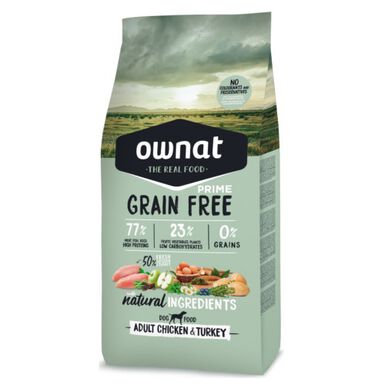 Ownat Grain Free Adult Frango e Peru ração para cães