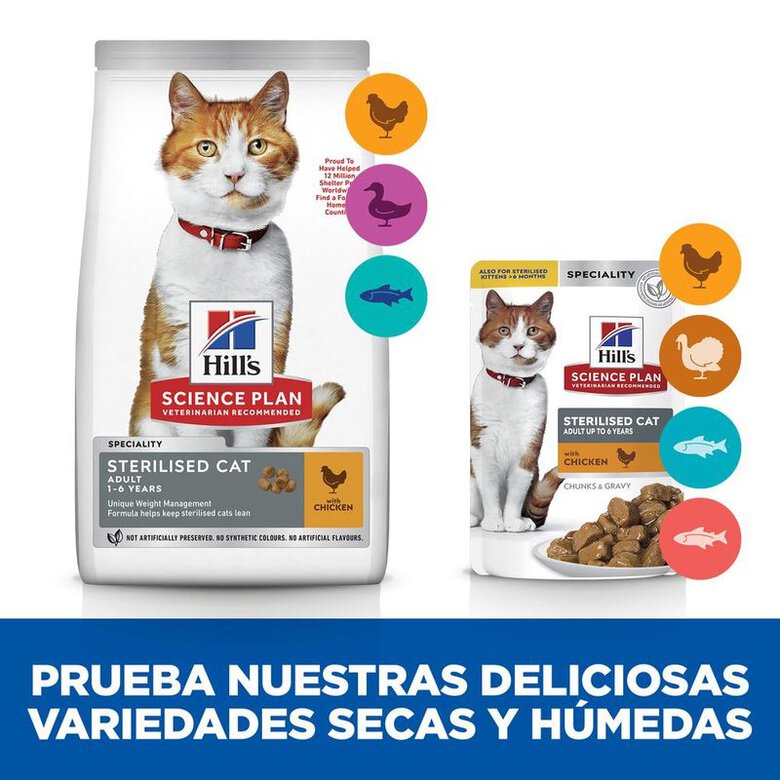 Hill's Science Plan Young AdultSterilised Frango ração para gatos, , large image number null