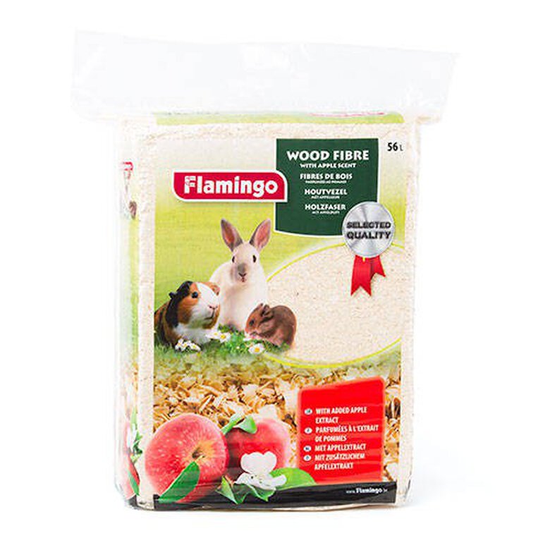 Flamingo Leito de Lascas de Madeira Aroma Maçã para roedores, , large image number null