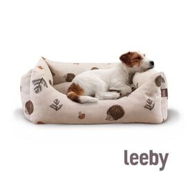 Leeby Alcofa com Capa Amovível Branca com Ouriços para cães