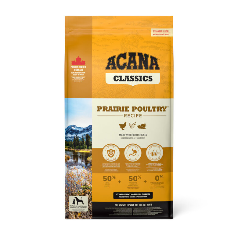 14.5 kg Acana Classics Prairie Poultry Frango ração para cães,  Imagem número 1 14.5 kg Acana Classics Prairie Poultry Frango ração para cães, , large Imagem número 1