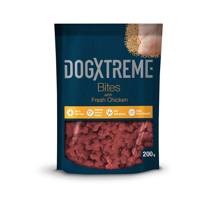 6 pacotes x 200 g Dogxtreme Bites Snacks Semi H&uacute;midos de Frango para c&atilde;es Pack poupan&ccedil;a!, , large Imagem n&uacute;mero 1