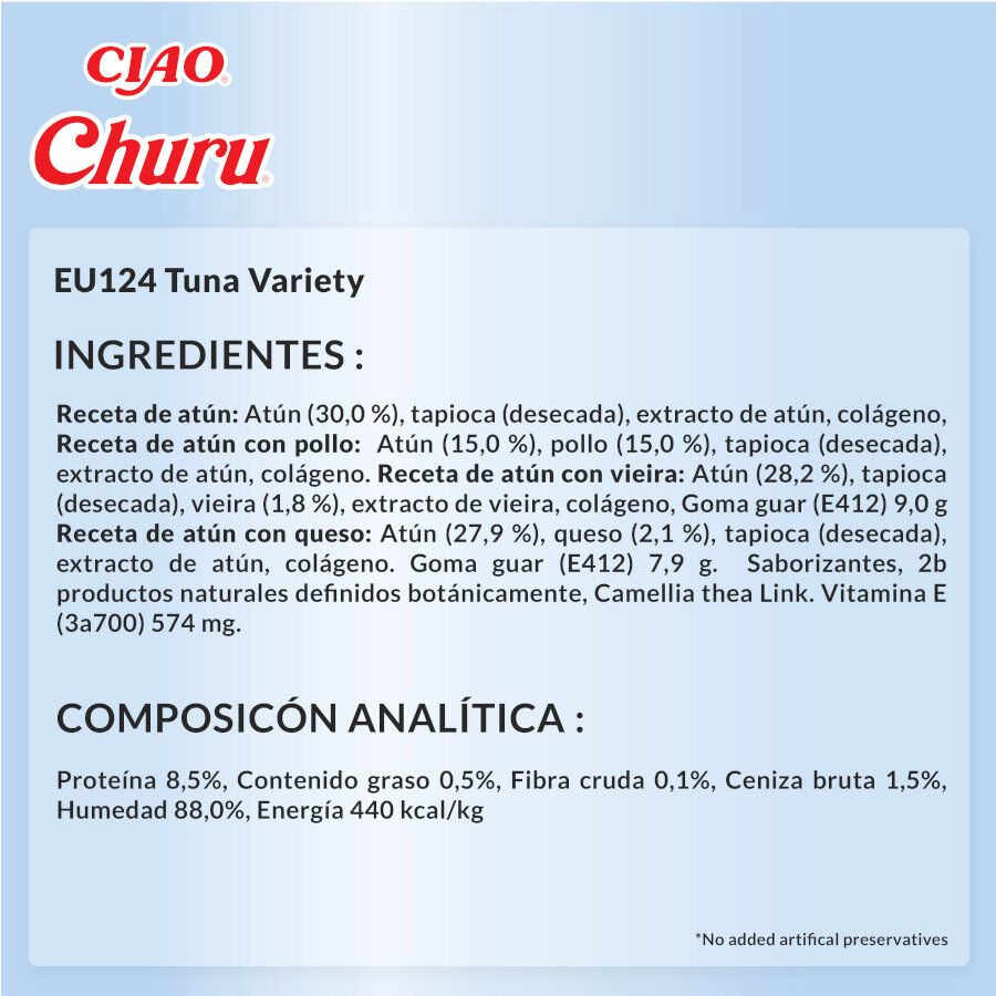 20 saquetas x 14 g Churu Variedades de Atum Snack L&iacute;quido para gatos, , large Imagem n&uacute;mero 7
