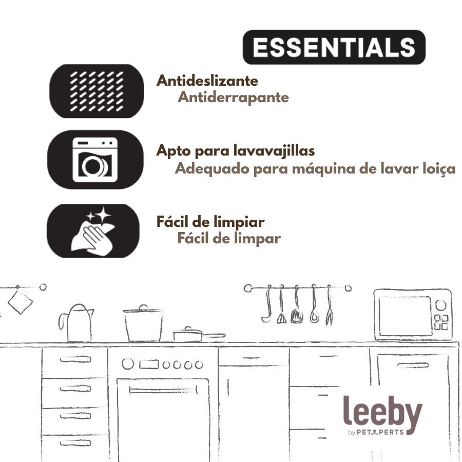 Leeby Comedouro em A&ccedil;o Inoxid&aacute;vel com Base de Borracha para c&atilde;es e gatos, , large Imagem n&uacute;mero 6