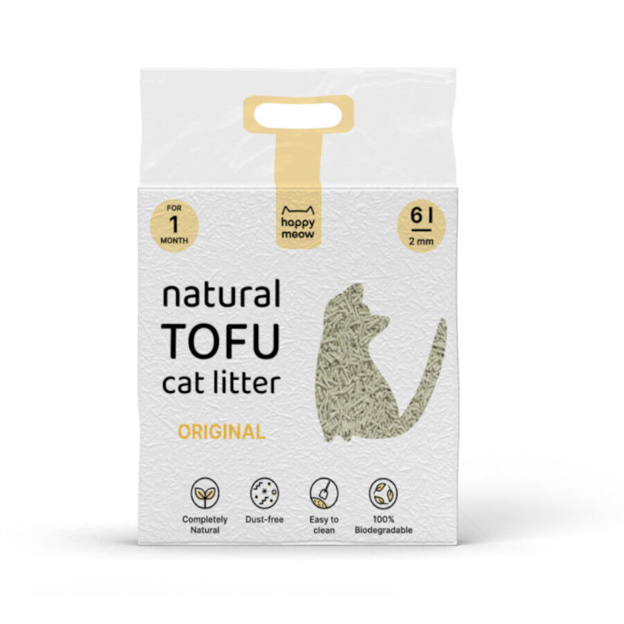 6 L Happy Meow Natural Tofu Aglomerante Original para gatos, , large Imagem n&uacute;mero 1