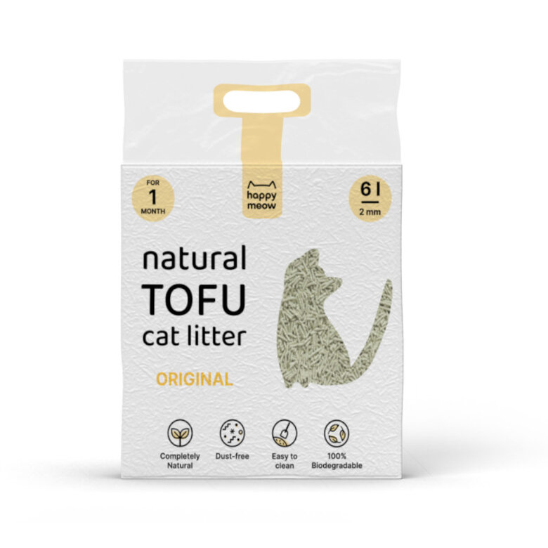 6 L Happy Meow Natural Tofu Aglomerante Original para gatos,  Imagem número 1 6 L Happy Meow Natural Tofu Aglomerante Original para gatos, , large Imagem número 1
