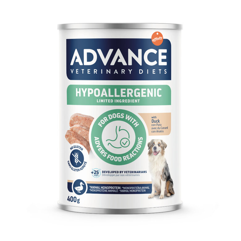 400 g Advance Veterinary Diets Hypoallergenic Pato Limited Ingredient Comida Húmida para cães,  Imagem número 1 400 g Advance Veterinary Diets Hypoallergenic Pato Limited Ingredient Comida Húmida para cães, , large Imagem número 1