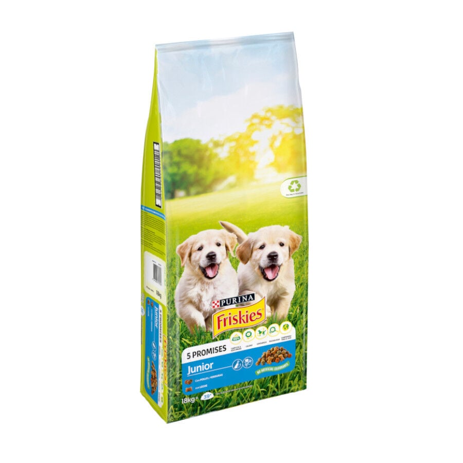 Friskies Junior frango e legumes ra&ccedil;&atilde;o cachorros, , large Imagem n&uacute;mero 1