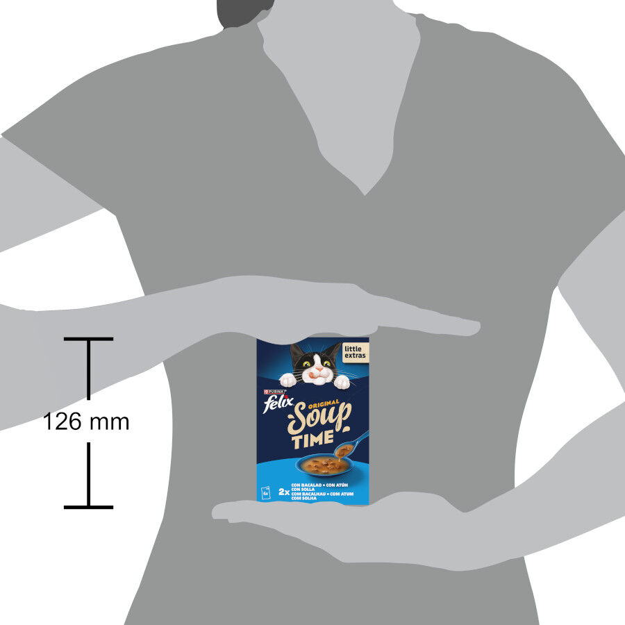 6 x 48 g Felix Cat Sopa de Bacalao At&uacute;n y Solla para gatos, , large Imagem n&uacute;mero 4