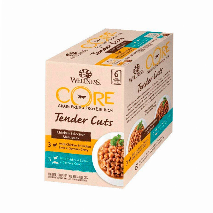 6 sobres x 10 g Wellness Core Selection Frango lata para gatos , , large Imagem n&uacute;mero 3