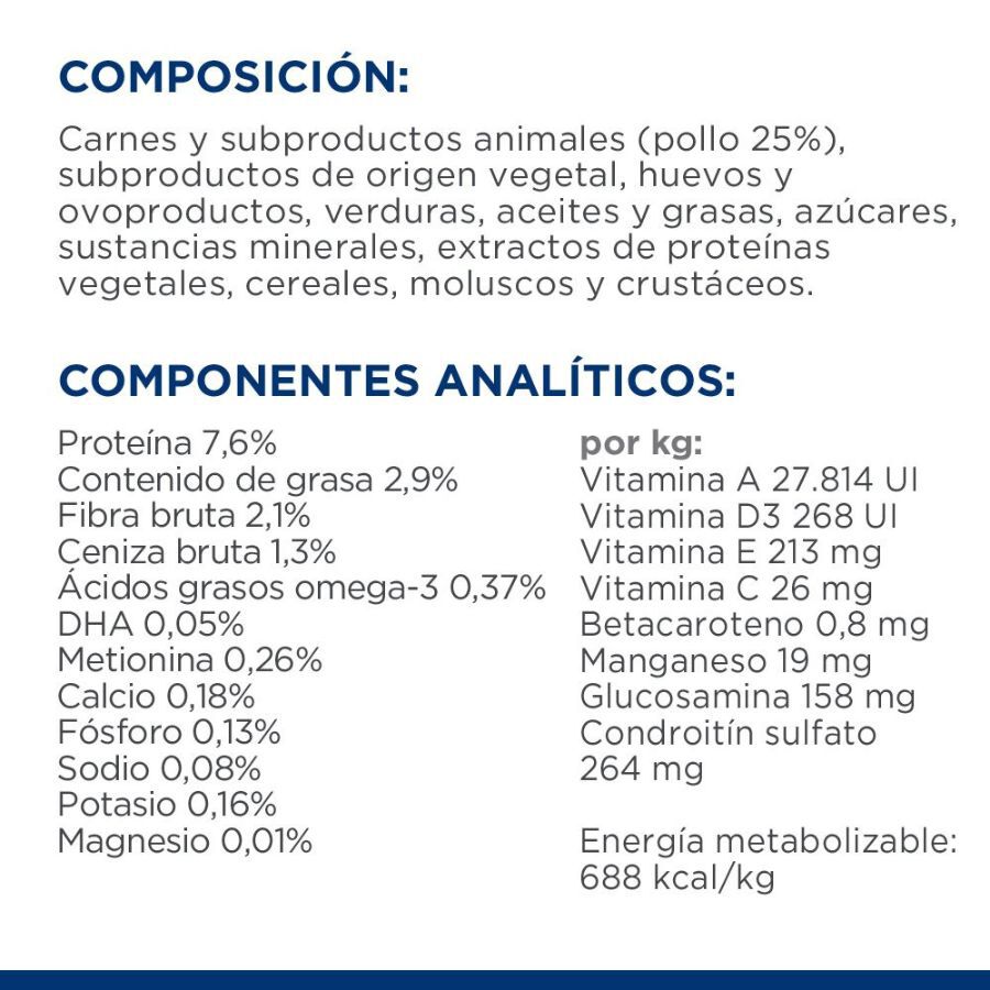 12 sobres x 85 g Hill's Prescription Diet Metabolic + Mobility Comida h&uacute;mida de frango em saquetas para gatos - Multipack, , large Imagem n&uacute;mero 7